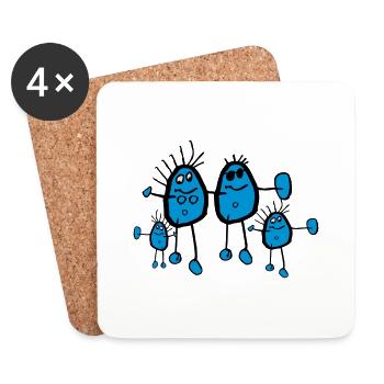 Blaugesichter im All - Untersetzer (4er-Set) - Weiß - Vorne