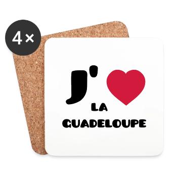 J'aime la Guadeloupe (V) - Coasters (set of 4) - white - Front