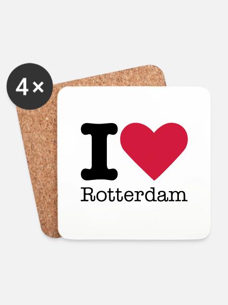 I Love Rotterdam - Untersetzer (4er-Set) - Weiß