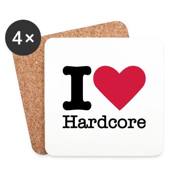 J'aime Hardcore - Dessous de verre (lot de 4) - blanc - Devant