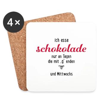 Schokolade - Untersetzer (4er-Set) - Weiß - Vorne