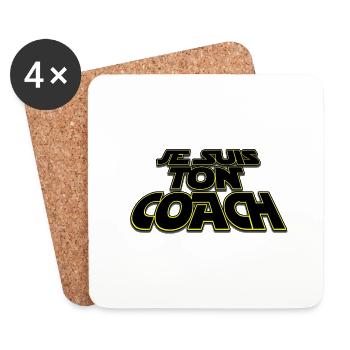 je suis ton coach - Dessous de verre (lot de 4) - blanc - Devant