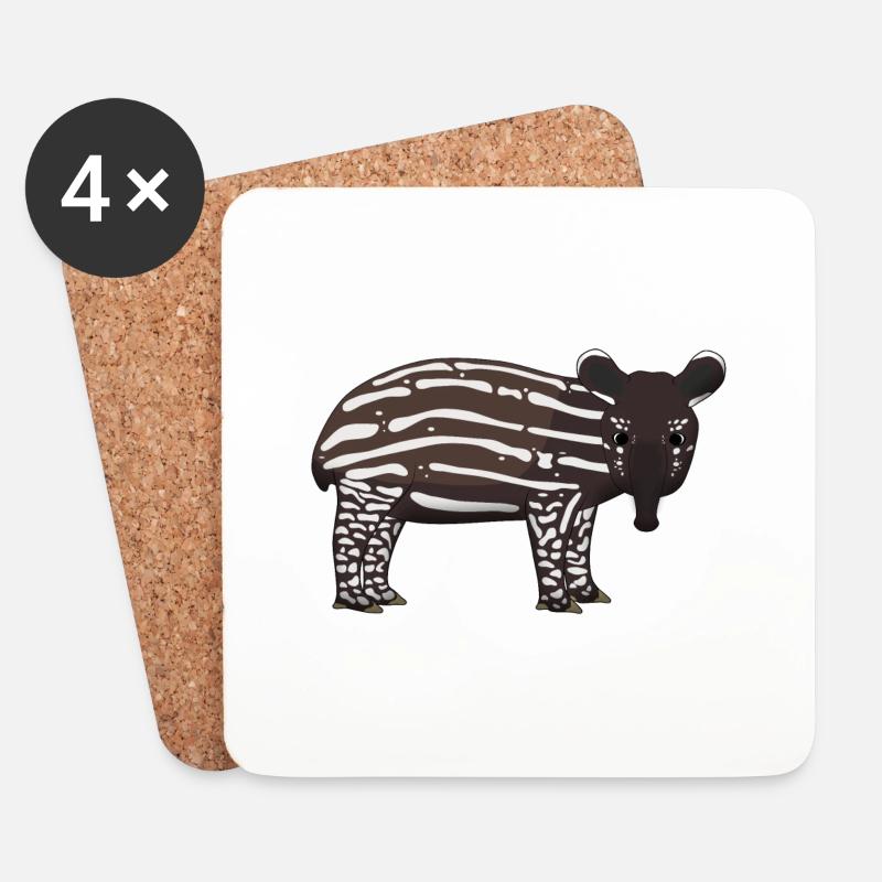 Babytapir - Untersetzer (4er-Set) - Weiß