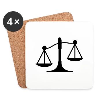 lawyer scales profession - Coasters (set of 4) - white - Front
