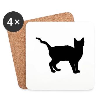 katze - Untersetzer (4er-Set) - Weiß - Vorne