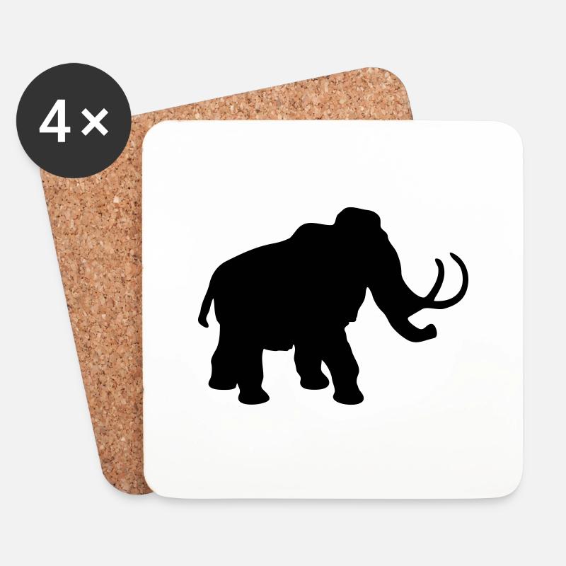 mammoth dinosaur animal - Untersetzer (4er-Set) - Weiß