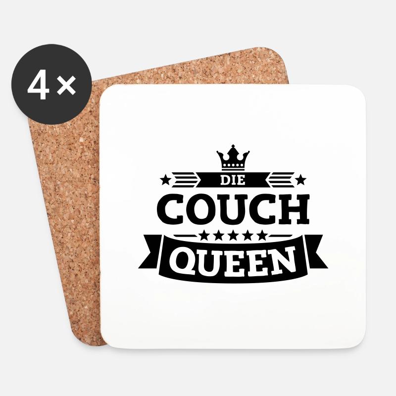 Die Couch-Queen - Untersetzer (4er-Set) - Weiß