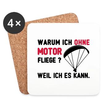 ohne motor paragliding - Untersetzer (4er-Set) - Weiß - Vorne