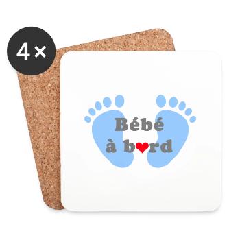 Bébé à bord - Dessous de verre (lot de 4) - blanc - Devant