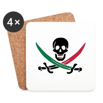 Skull with colorful sabers - Coasters (set of 4) - white - Front