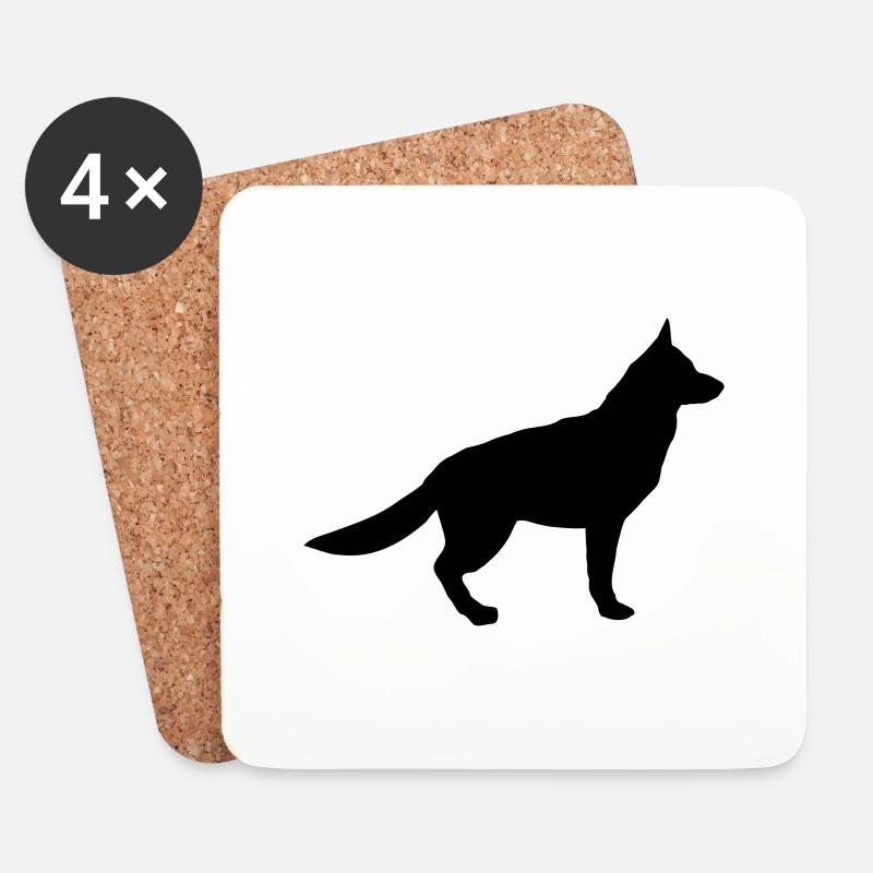 Hund - Untersetzer (4er-Set) - Weiß