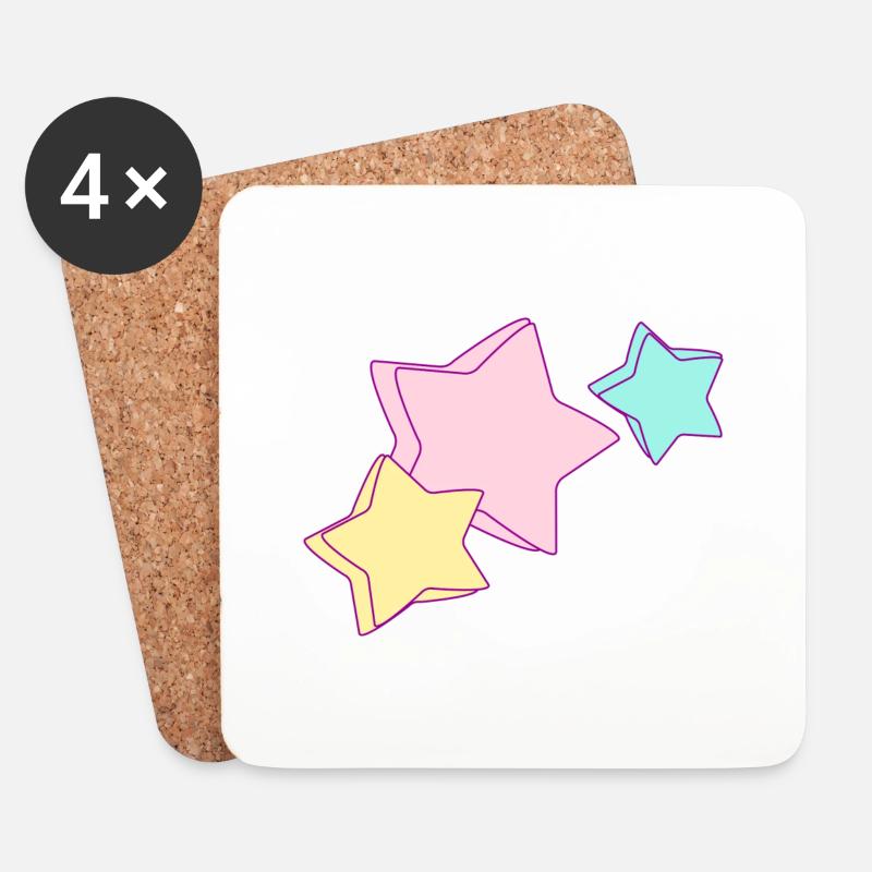 Unicorn Stars - Untersetzer (4er-Set) - Weiß