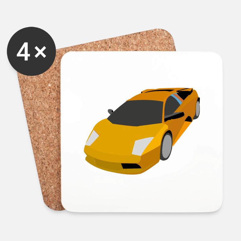Rennauto - Untersetzer (4er-Set) - Weiß