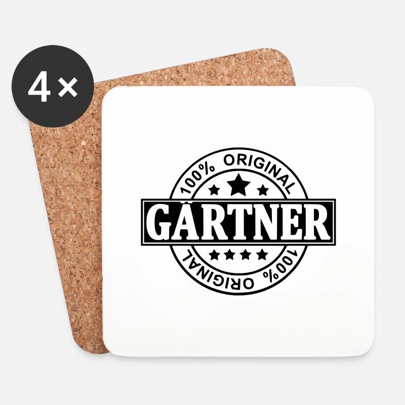 Gärtner - Untersetzer (4er-Set) - Weiß