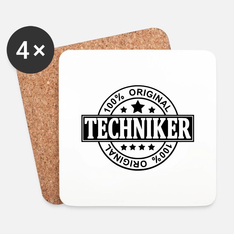 Techniker - Untersetzer (4er-Set) - Weiß