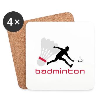 badminton_022011_t_3c - Untersetzer (4er-Set) - Weiß - Vorne
