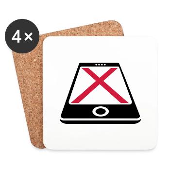 No Smartphone - Untersetzer (4er-Set) - Weiß - Vorne