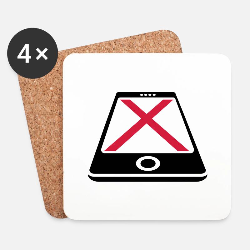 No Smartphone - Untersetzer (4er-Set) - Weiß