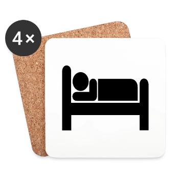 bett bed schlafen schlafzimmer sleeping room65 - Untersetzer (4er-Set) - Weiß - Vorne