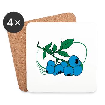 Blaubeeren - Untersetzer (4er-Set) - Weiß - Vorne