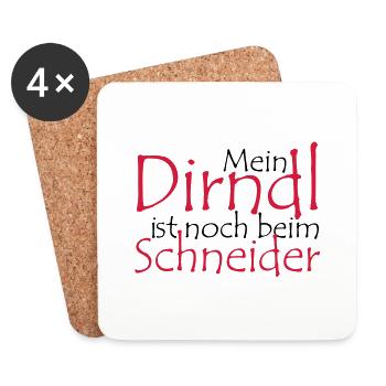 Mon Dirndl est encore à la mesure - Dessous de verre (lot de 4) - blanc - Devant