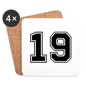 neunzehn - Coasters (set of 4) - white - Front