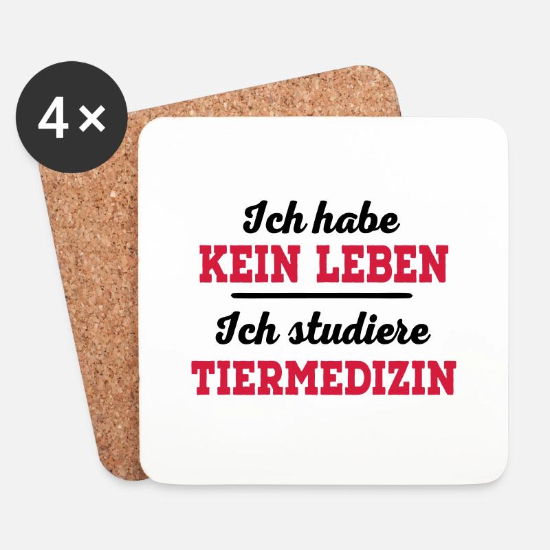 Tiermedizin - Untersetzer (4er-Set) - Weiß