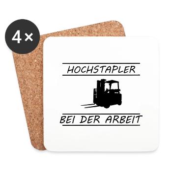 Hochstapler bei der Arbeit - Untersetzer (4er-Set) - Weiß - Vorne