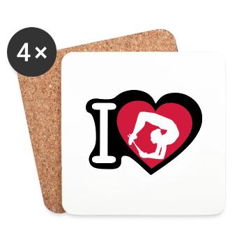 grs love heart heart gymnastique8 - Coasters (set of 4) - white - Front