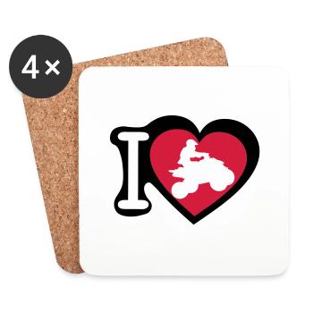 love heart heart quad 8022 - Coasters (set of 4) - white - Front
