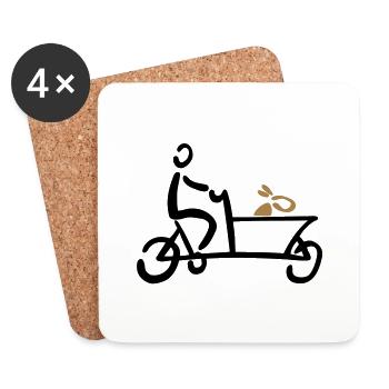 Bakfiets vélo cargo chien de vélos - Dessous de verre (lot de 4) - blanc - Devant
