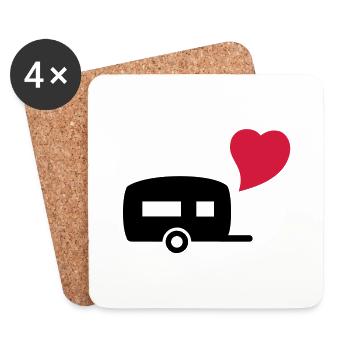 camping_love - Coasters (set of 4) - white - Front