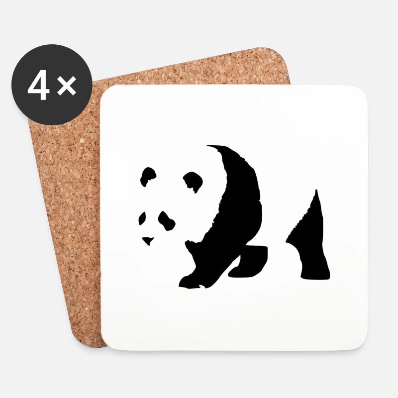 panda - Coasters (set of 4) - white