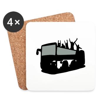 Tour Bus & tourist - Coasters (set of 4) - white - Front