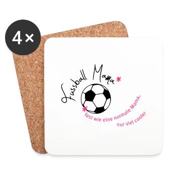 coole Fussballmama - Untersetzer (4er-Set) - Weiß - Vorne