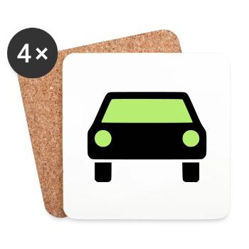 Car icon - Coasters (set of 4) - white - Front