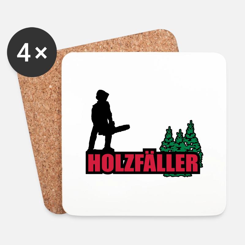 holzfäller - Untersetzer (4er-Set) - Weiß