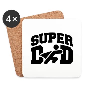 super_dad_r1 - Untersetzer (4er-Set) - Weiß - Vorne
