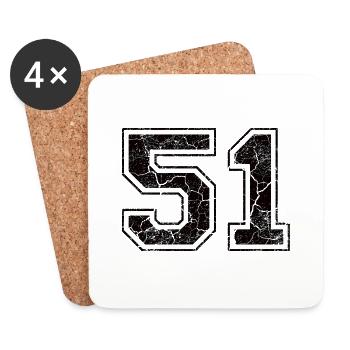 Paie 51 in Grunge Look - Dessous de verre (lot de 4) - blanc - Devant
