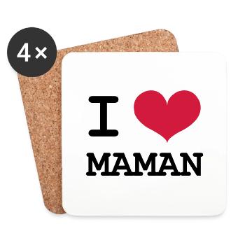 Ich liebe Mama! - Untersetzer (4er-Set) - Weiß - Vorne