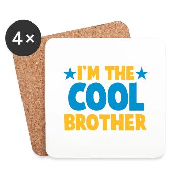 Je suis le frère COOL! - Dessous de verre (lot de 4) - blanc - Devant