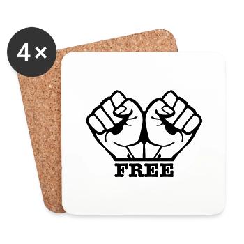 free_t1 - Dessous de verre (lot de 4) - blanc - Devant