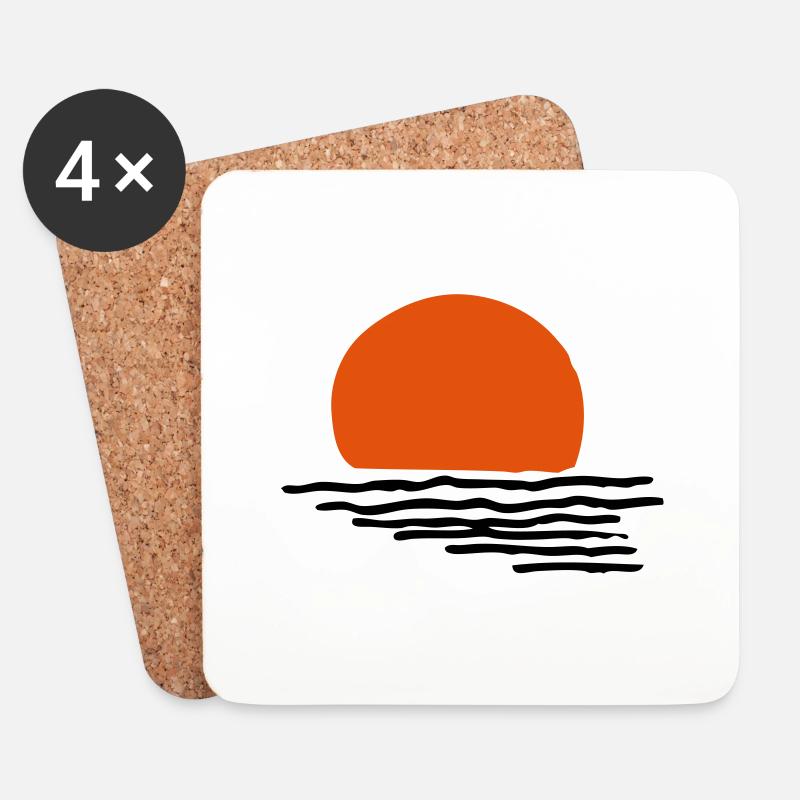 Sonnenuntergang - Untersetzer (4er-Set) - Weiß