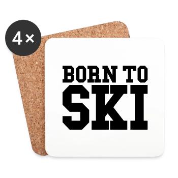 born to ski 24 - Untersetzer (4er-Set) - Weiß - Vorne