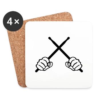 drummer__f1 - Dessous de verre (lot de 4) - blanc - Devant
