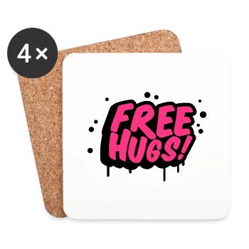 free_hugs__f2 - Untersetzer (4er-Set) - Weiß - Vorne
