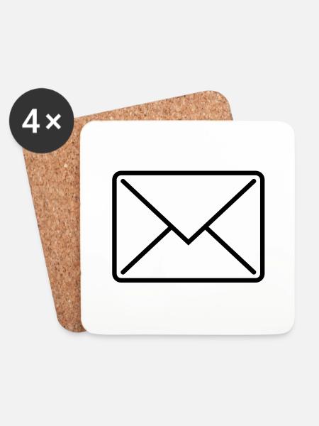 briefumschlag_icon1 - Coasters (set of 4) - white