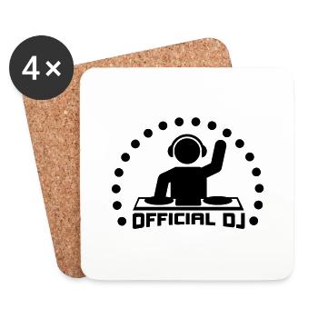 dj_1__f1 - Coasters (set of 4) - white - Front