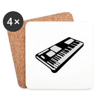 clavier musique piano music instrument - Dessous de verre (lot de 4) - blanc - Devant