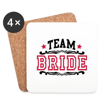 team bride - Dessous de verre (lot de 4) - blanc - Devant